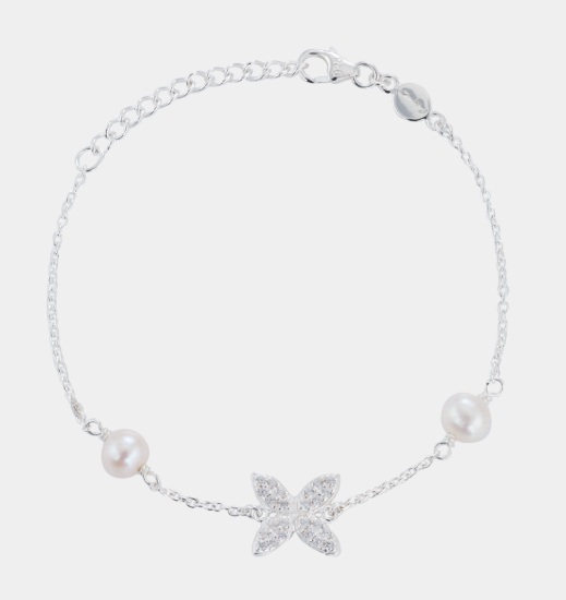 Silberarmband Sparkling Ellipse Perle