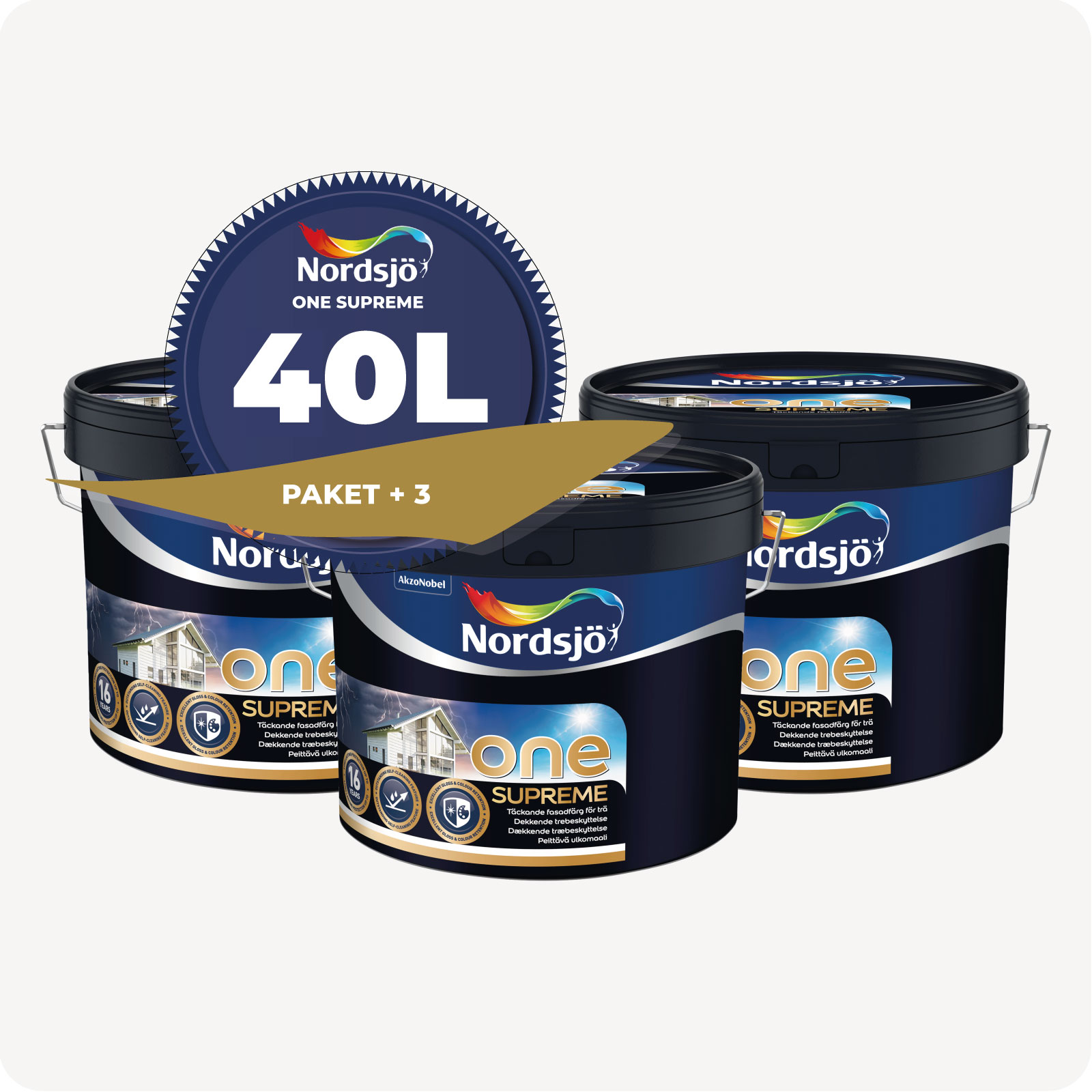 PAKET! FASADFÄRG ONE SUPREME 4X10L, högtryckstvätt Kärscher K2 på köpet. - 5