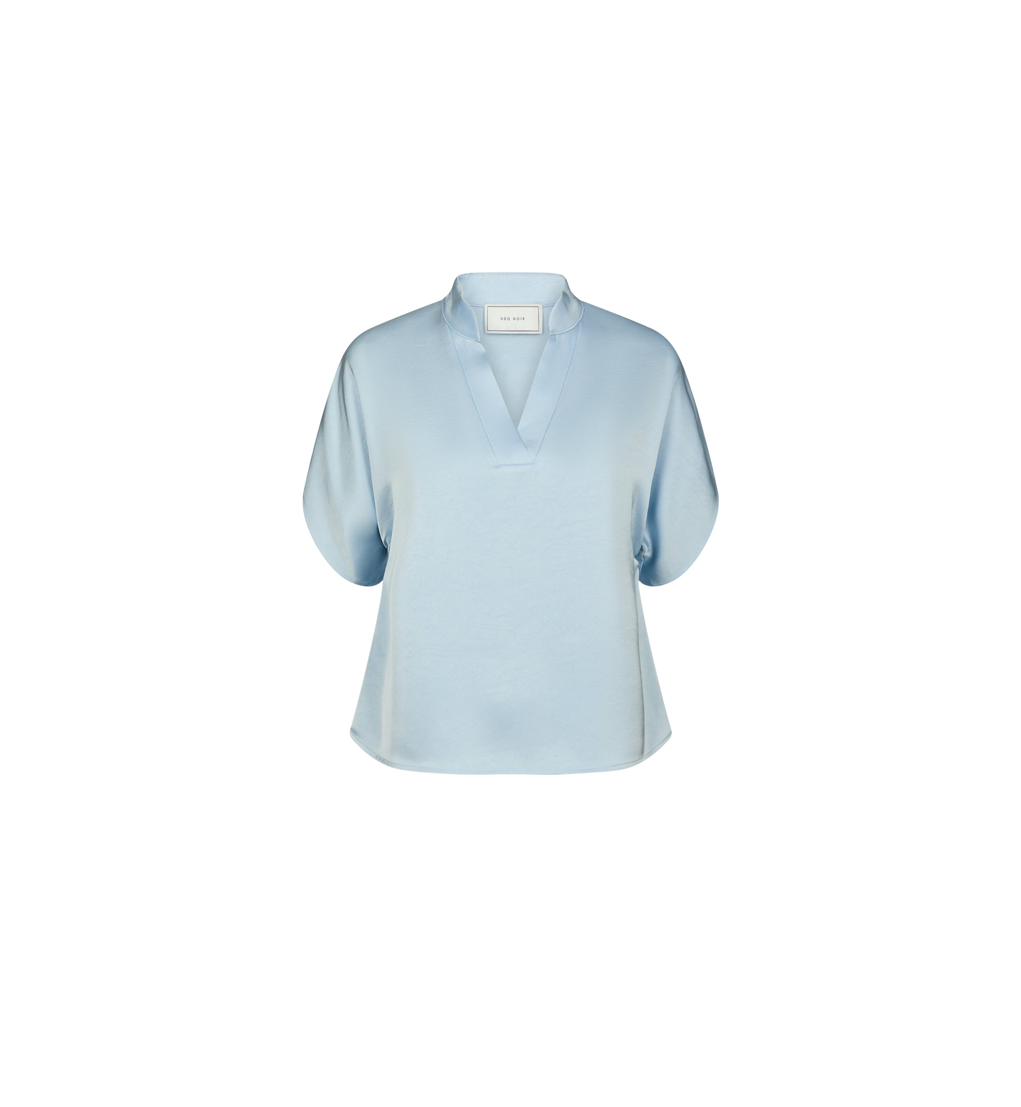Neo Noir Anelle Heavy Sateen Blouse Light Blue
