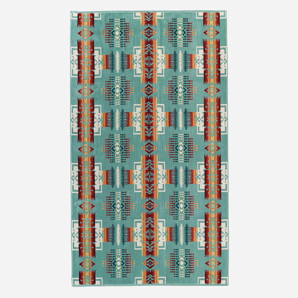 Pendleton Chief Joseph oversized spa Towel - Aqua