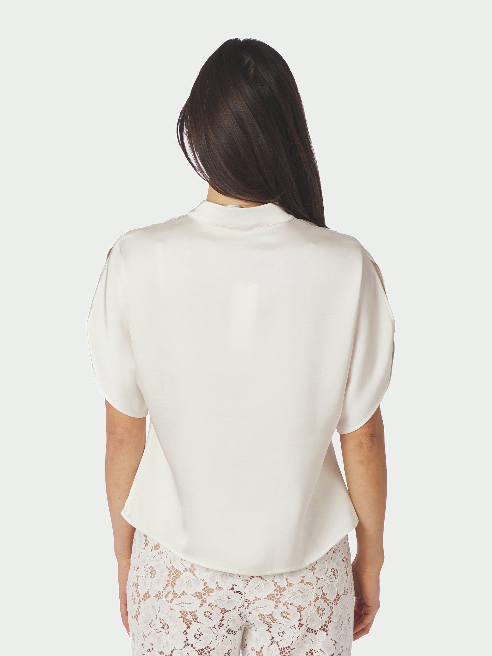 Neo Noir Anelle Heavy Sateen Blouse Pearl - 5