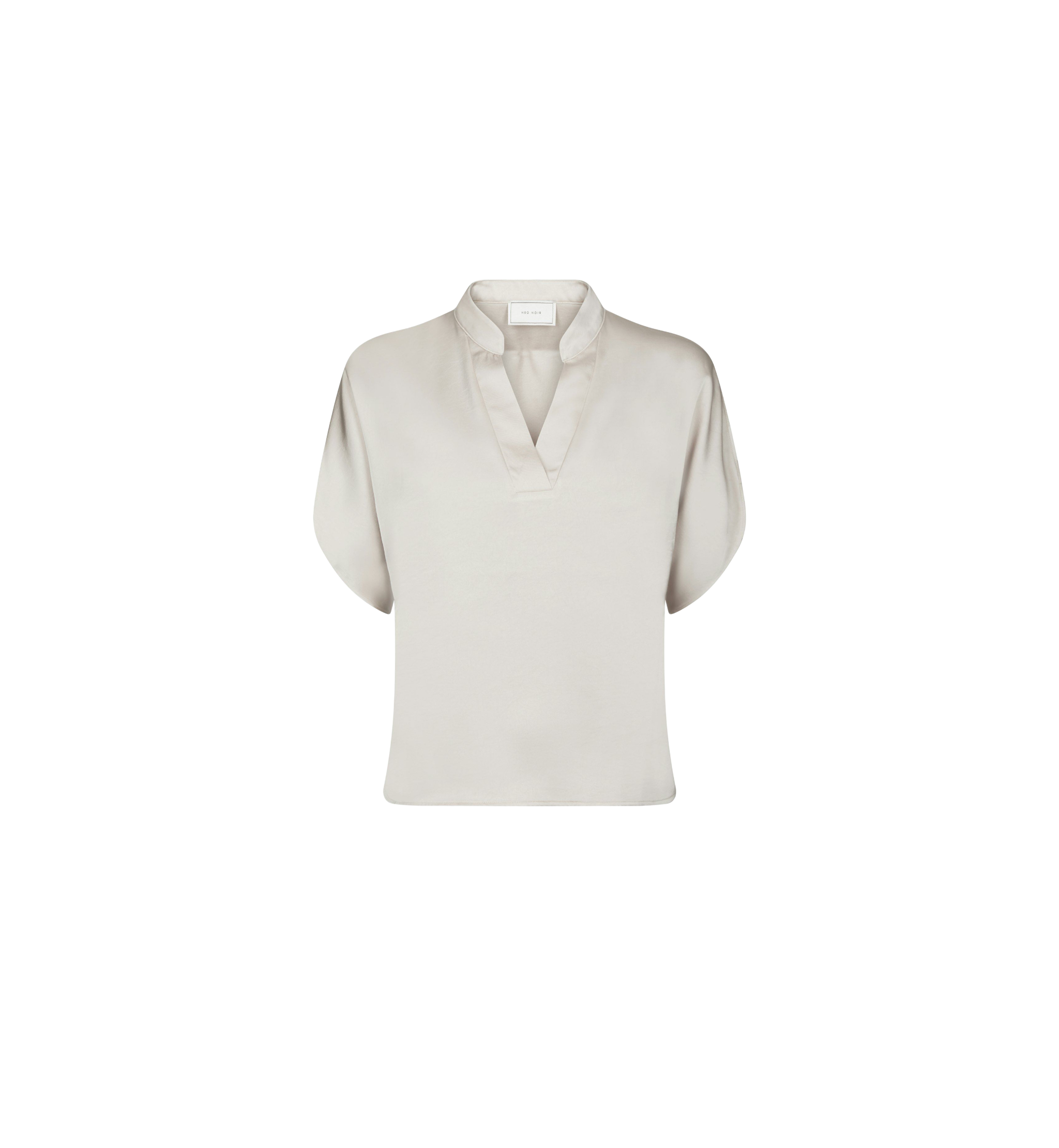 Neo Noir Anelle Heavy Sateen Blouse Pearl