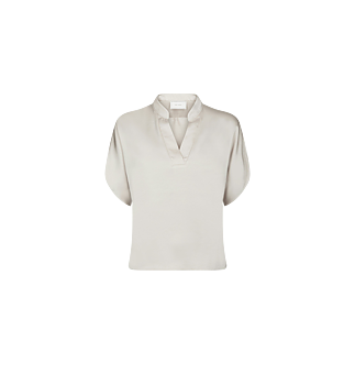 Neo Noir Anelle Heavy Sateen Blouse Pearl