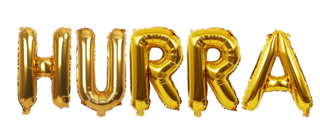 Ballonggirlang "HURRA" - Guld