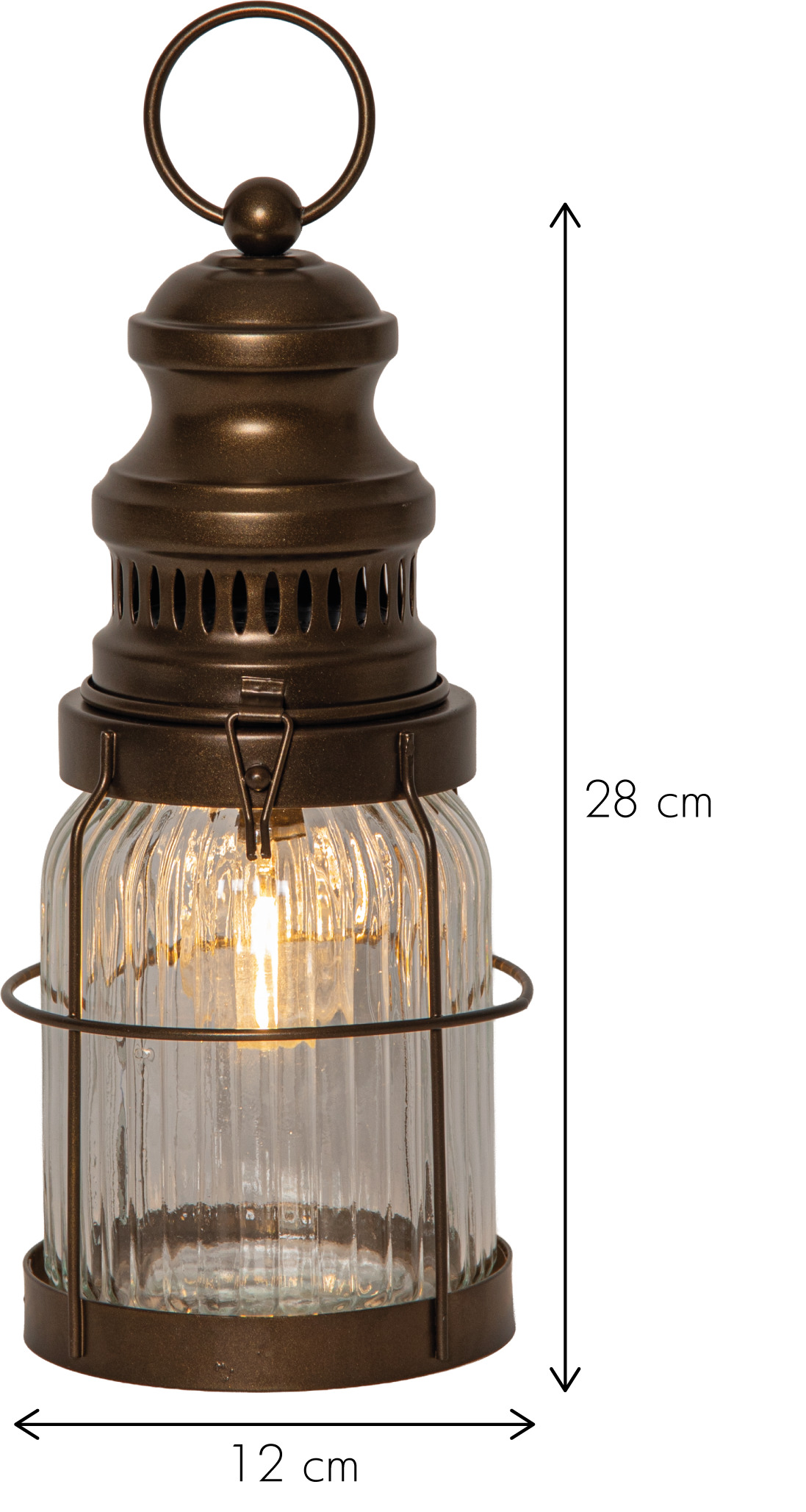 Lampa / lykta Aina batteridriven med timer 28 cm - 4