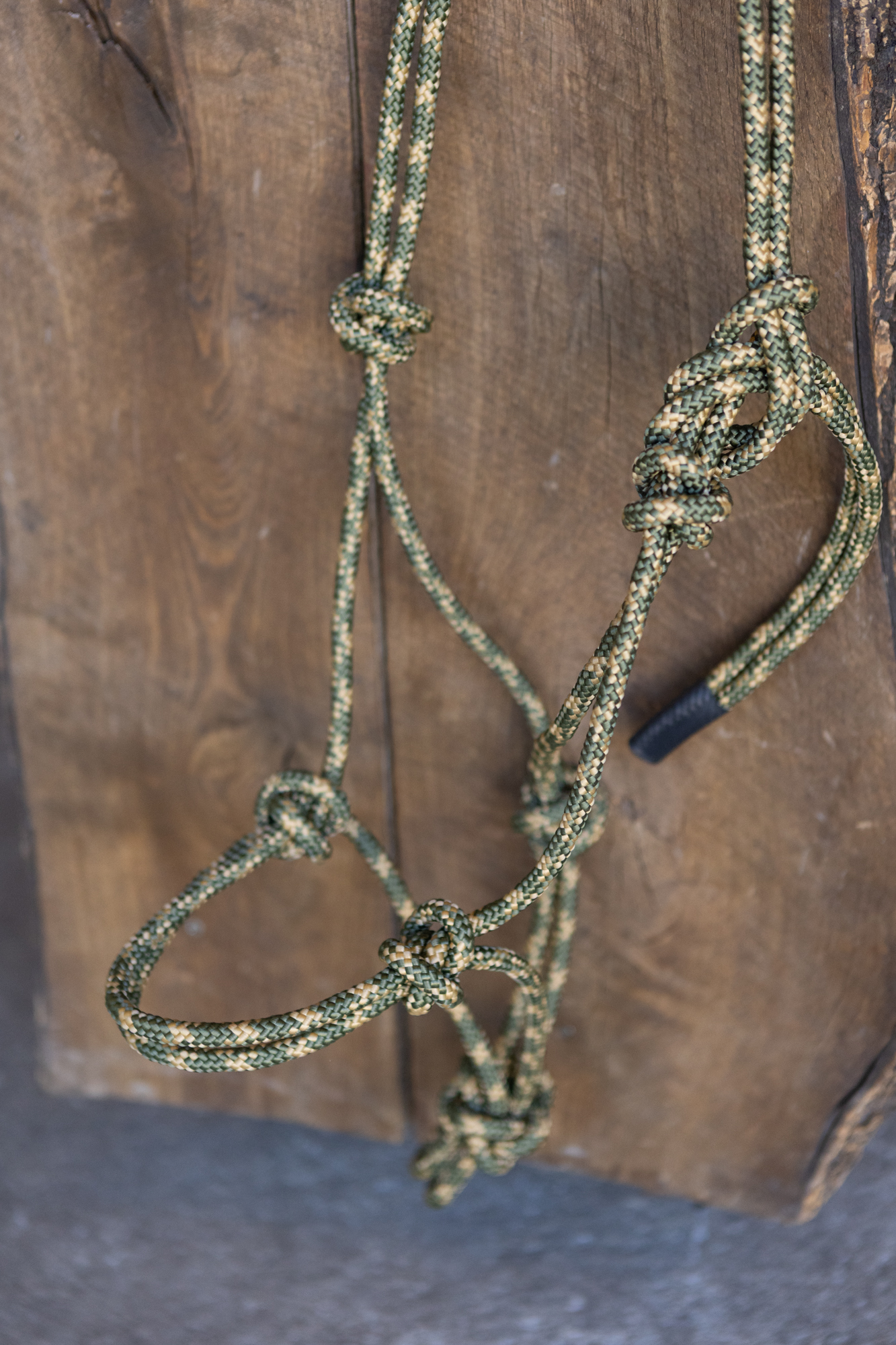 All That Stiff Rope Halter Olive/Tan - 2