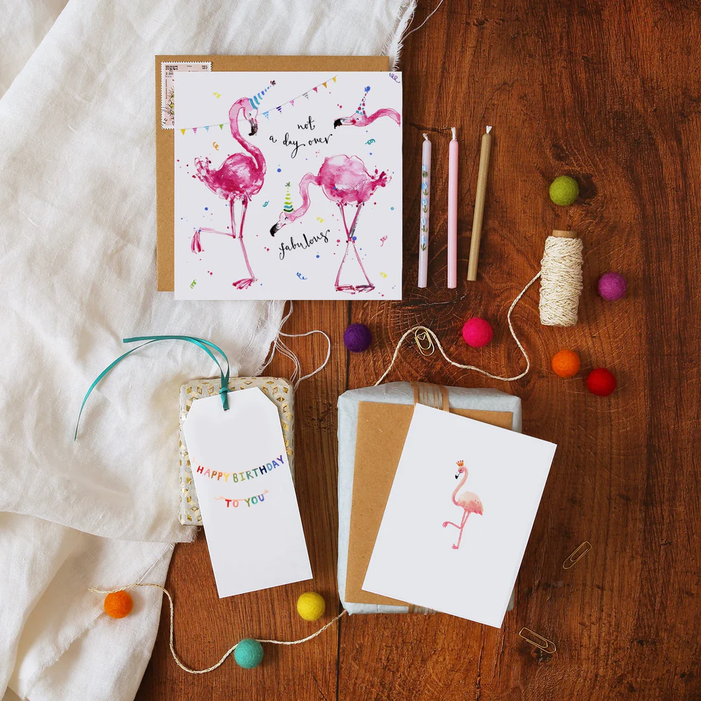 Flamingo With Crown, Mini Card - 2