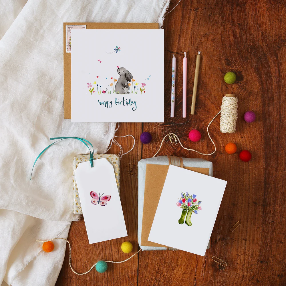 Flowers In Wellies, Mini Card - 2