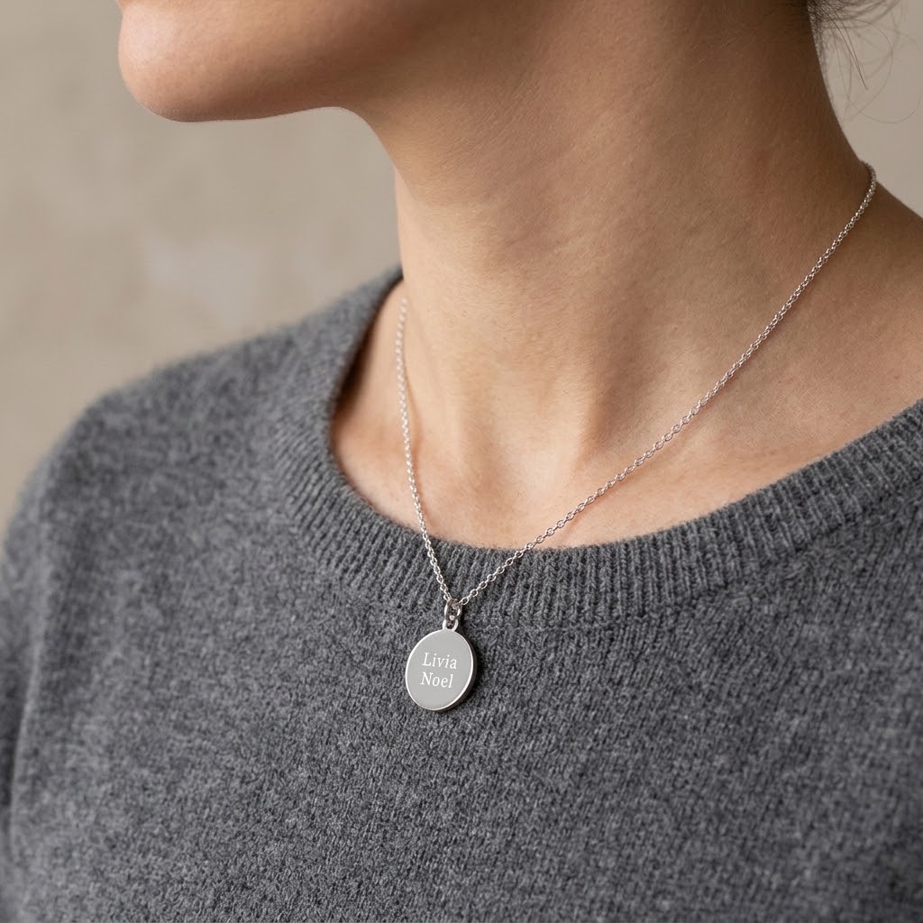 Coin, Halsband med gravyr - Silver - 5