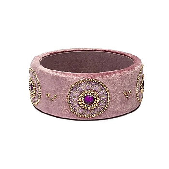 Prylbehållare sammet lila med Mandala