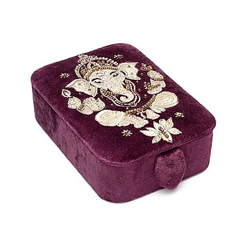 Smycken / tarotask sammet lila med Ganesha
