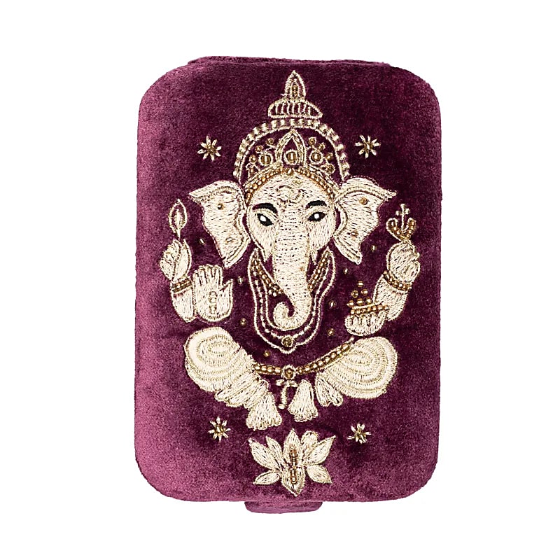 Smycken / tarotask sammet lila med Ganesha - 3