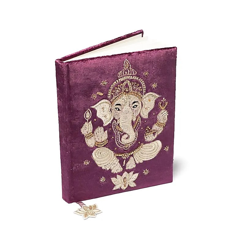 Anteckningsbok sammet lila med Ganesha