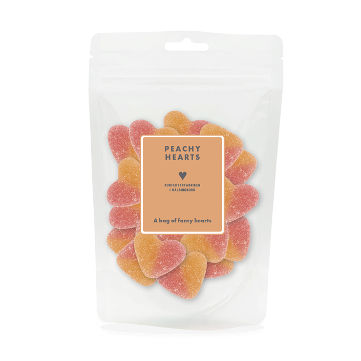 Peachy Hearts - A bag of fancy hearts