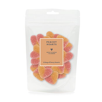Peachy Hearts - A bag of fancy hearts