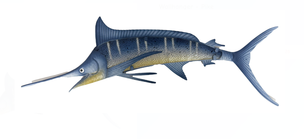 Marlin  väggprydnad  metall/glas  82x2x26 cm