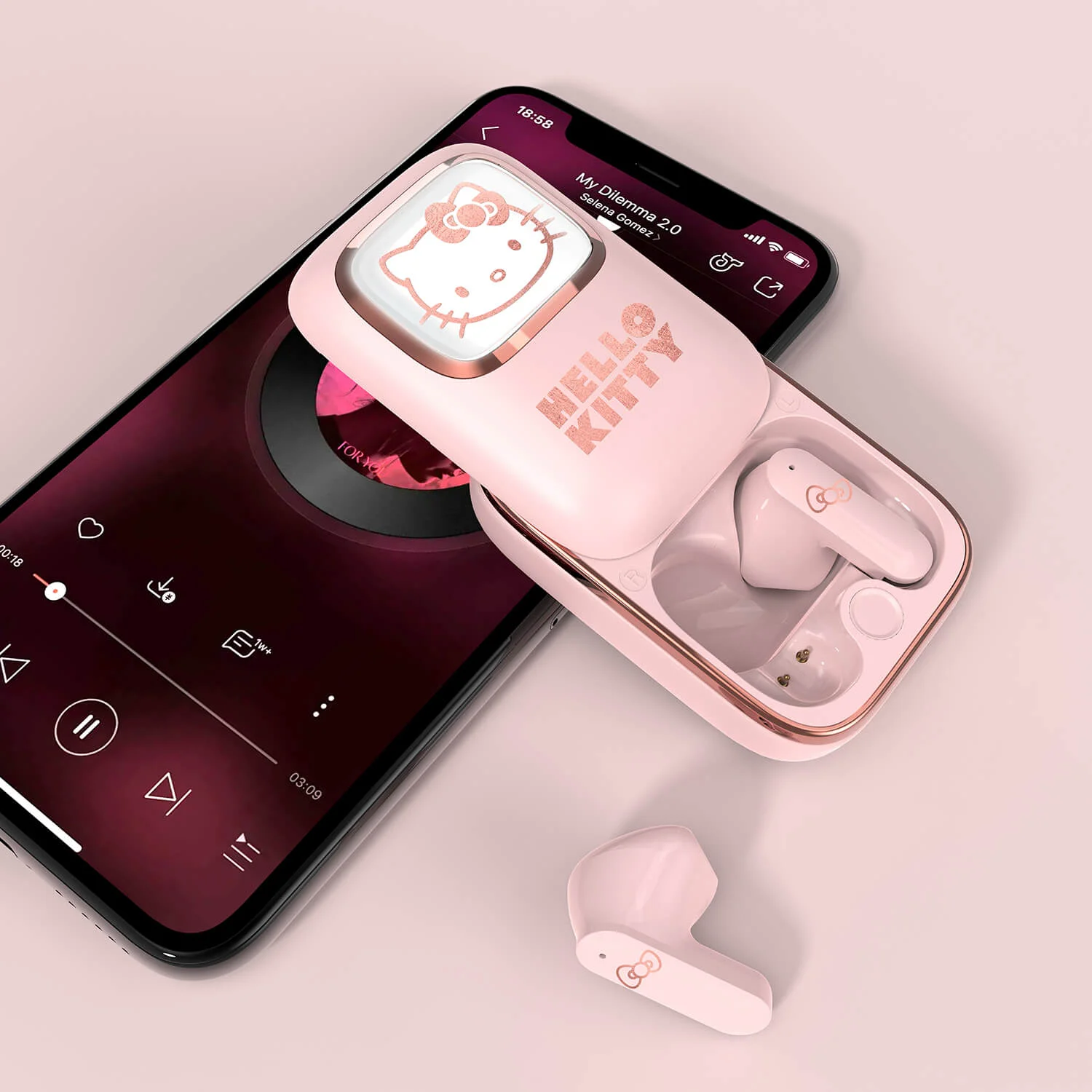 Hello Kitty In-Ear Hörlurar TWS Slide m/ LED - 5