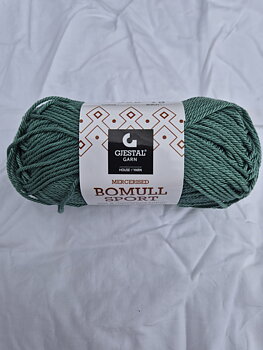 Bomull sport, 386 blå/grön 50gr Gjesta garn
