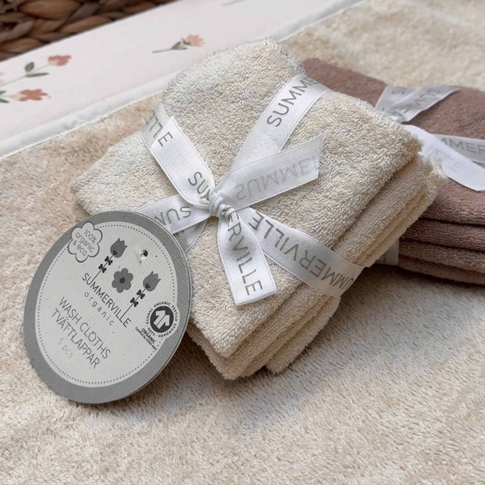  Summerville Organic - Tvättlappar 5-pack sandshell GOTS - 2