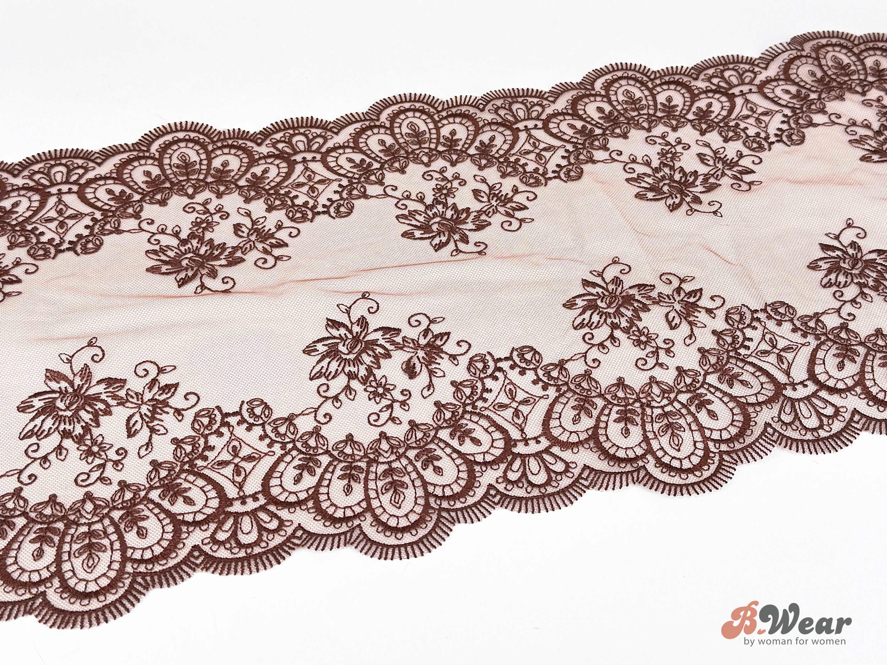 Beautiful Brown - non-stretch lace - 23 cm - 2