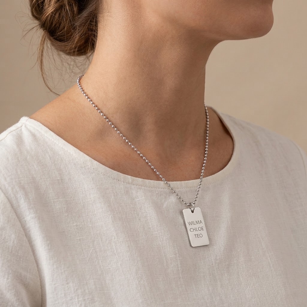 Dogtag, Halsband med gravyr - Silver - 5