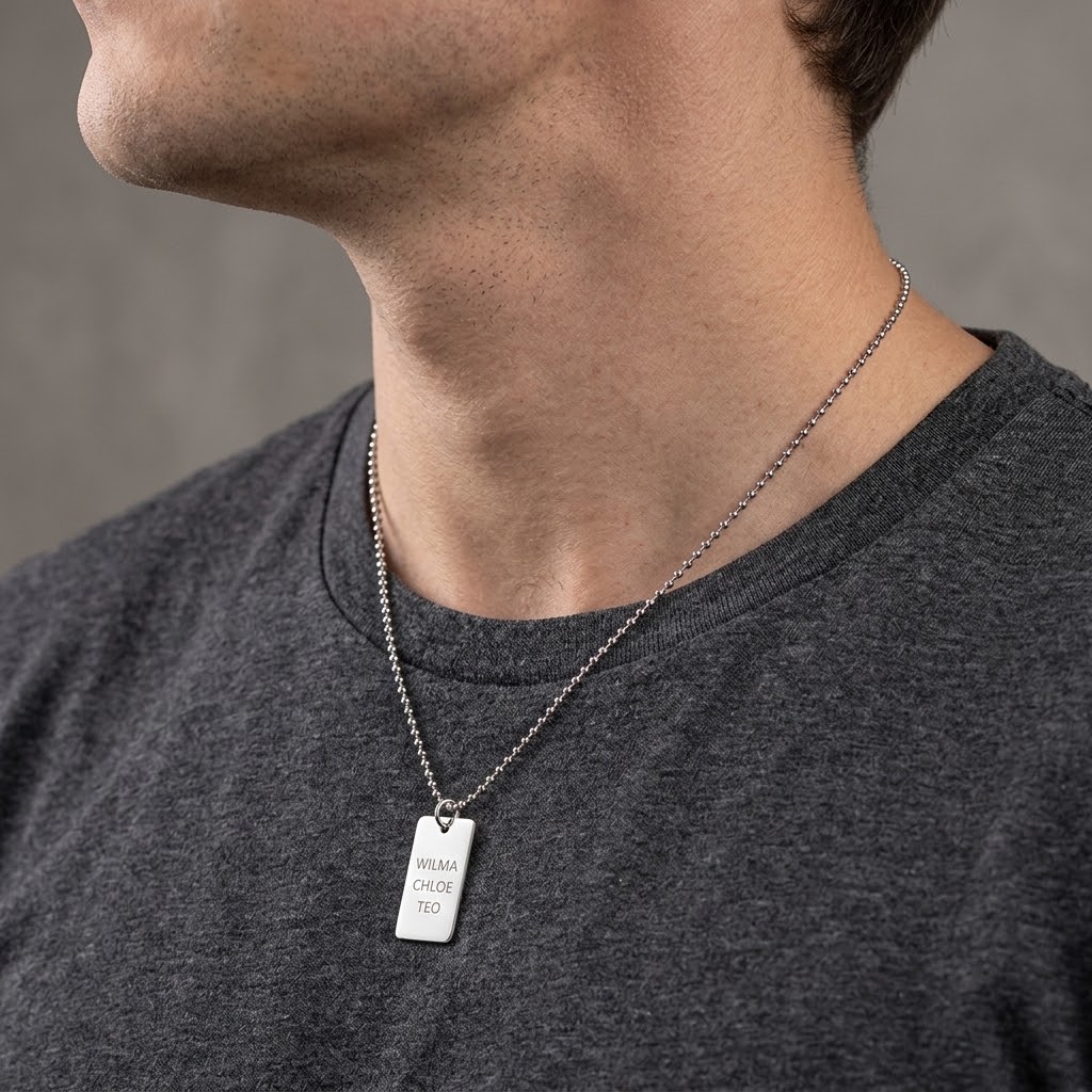 Dogtag, Halsband med gravyr - Silver - 4