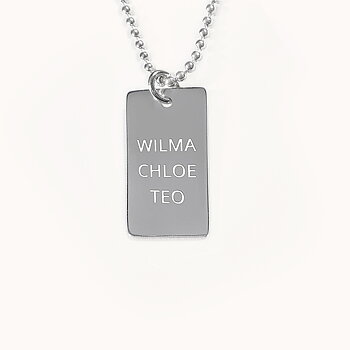 Dogtag, Halskjede med gravering - Sølv