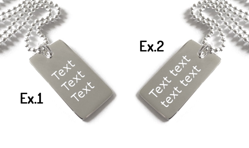 Tveir Dogtags , áletruð hálskeðja - Silfur - 5