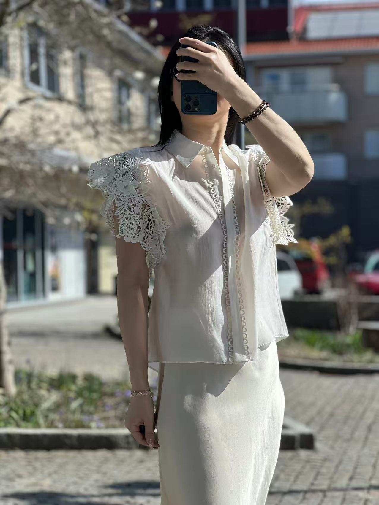 CHP Muse Molly Embroidered Shirt in White - 3