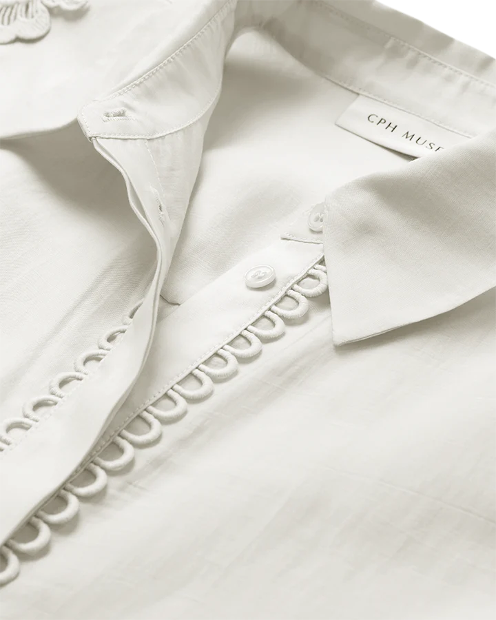 CHP Muse Molly Embroidered Shirt in White - 5