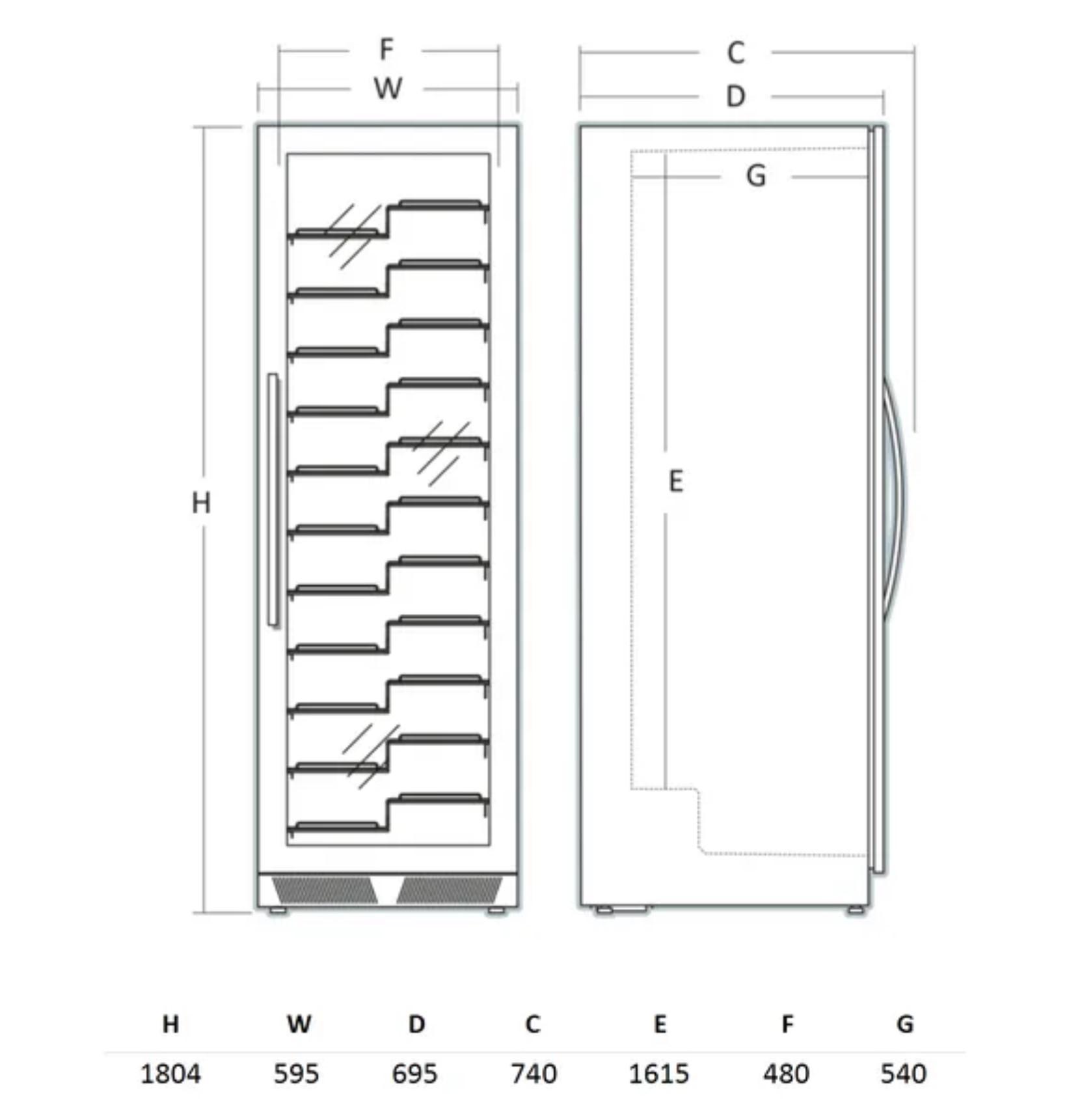 Vinkyl WC1281BF, 1 zon 128 flaskor - 5