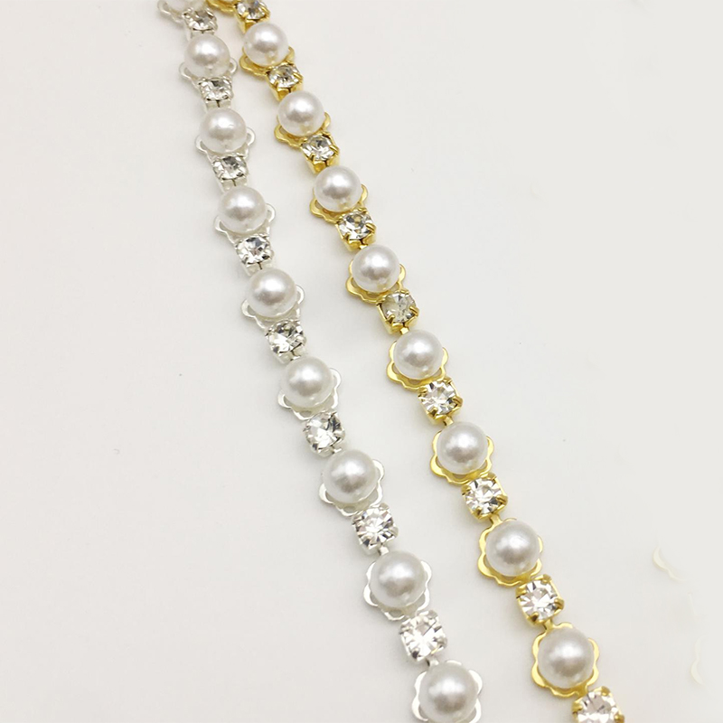 PÄRL- & STRASSBAND - Crystal/silver - 3