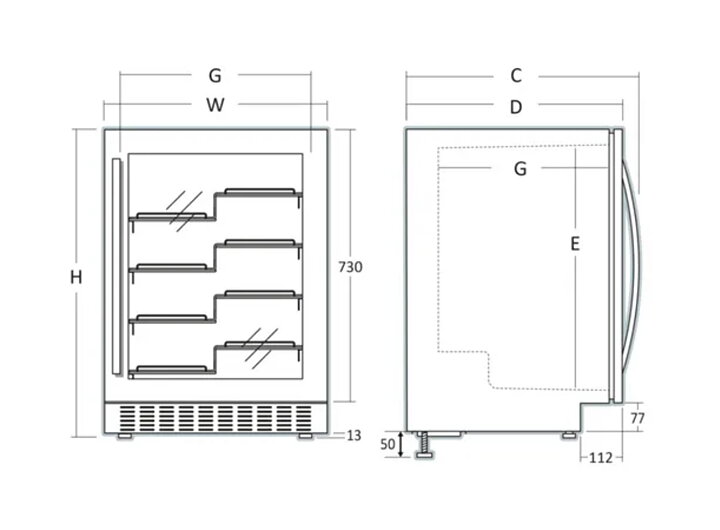 Vinkyl WC361BE, 1 zon 36 flaskor