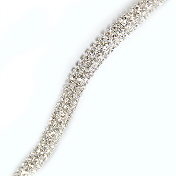 3-radig STRASSKEDJA - silver/Crystal