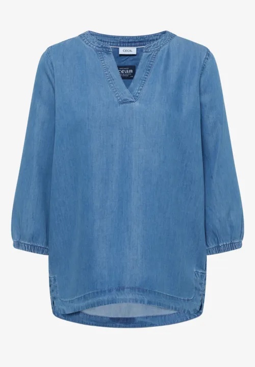 Denim Look Blouse - Stl. M - Cecil - 5