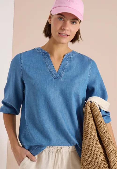 Denim Look Blouse - Stl. M - Cecil