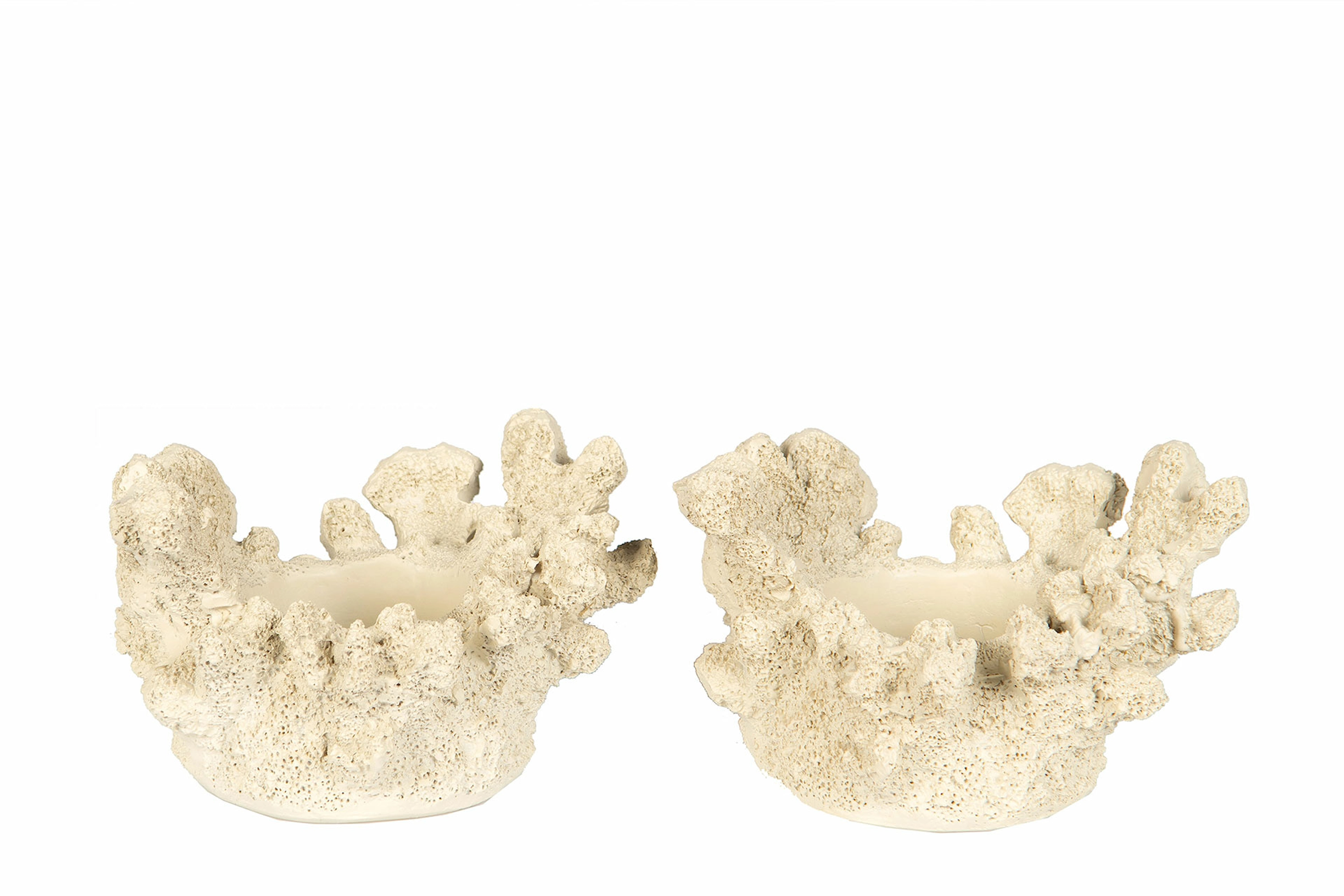 Candle holder Coral White Poly - 2