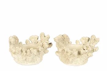 Candle holder Coral White Poly