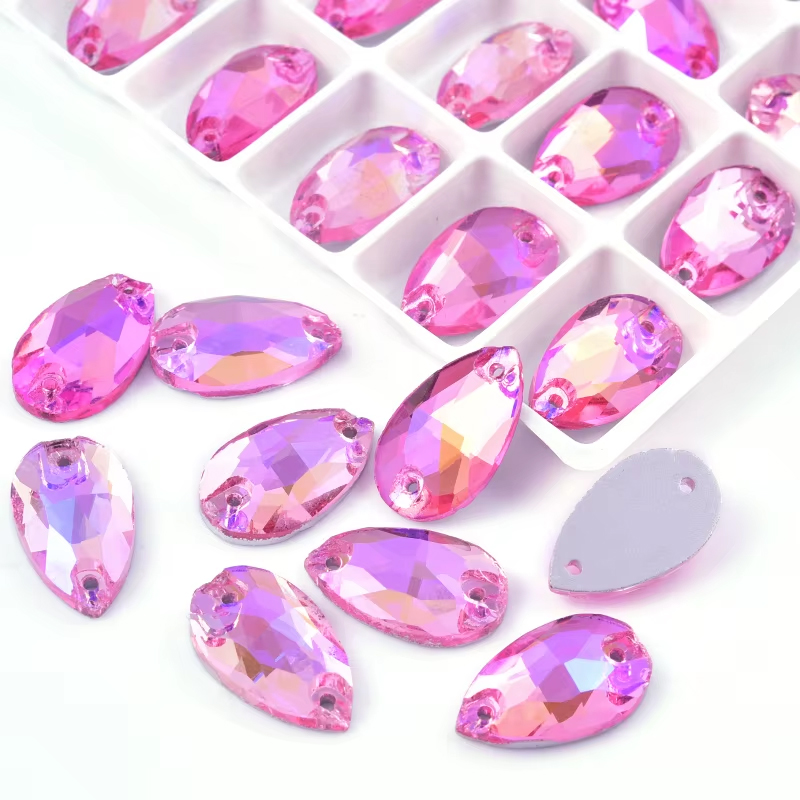 Droppe - Pink AB  18x10,5 mm