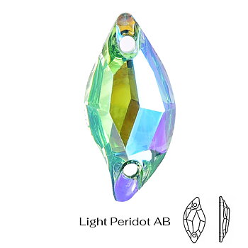 LEAF -  Light Peridot AB,  9x20 mm