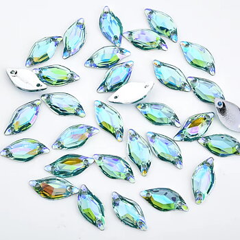 LEAF -  Light Peridot AB,  9x20 mm