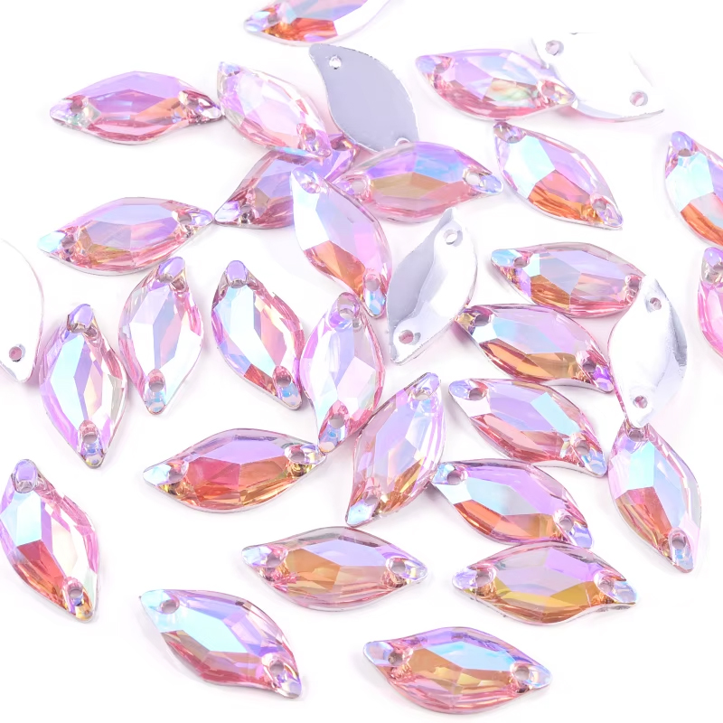 LEAF -  Light Pink AB,  9x20 mm - 2