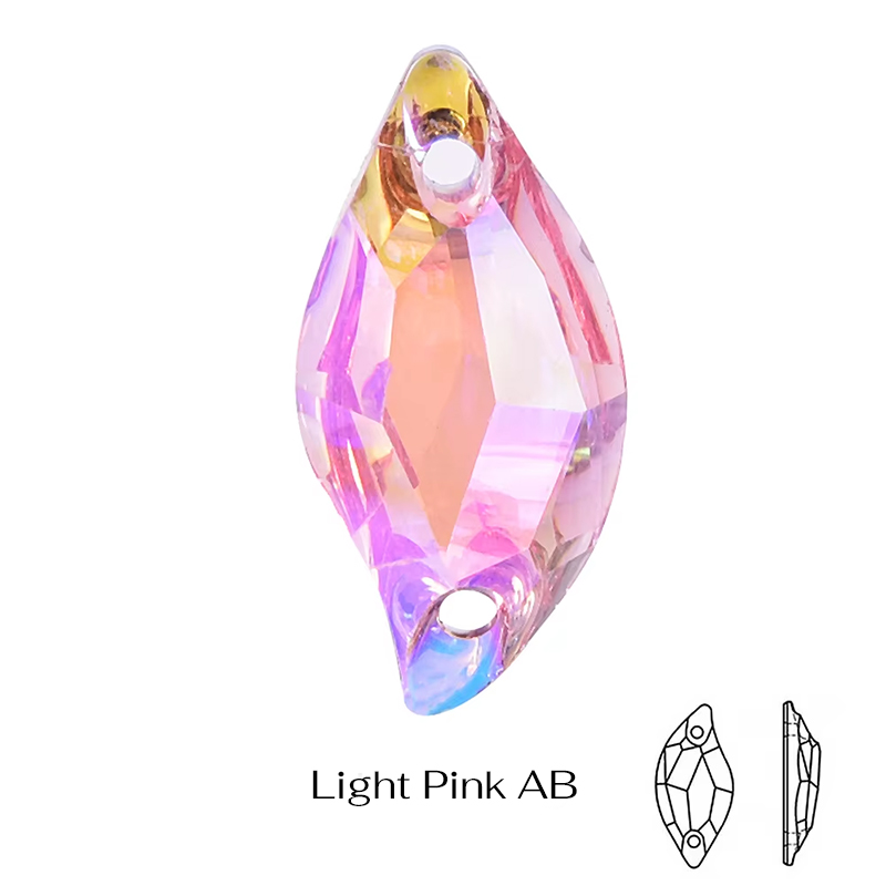LEAF -  Light Pink AB,  9x20 mm