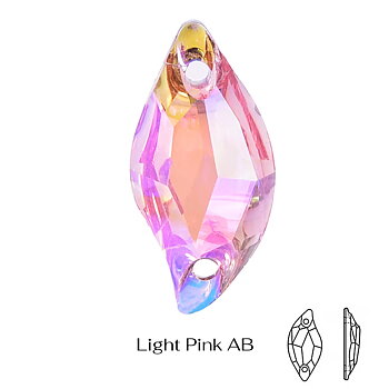 LEAF -  Light Pink AB,  9x20 mm