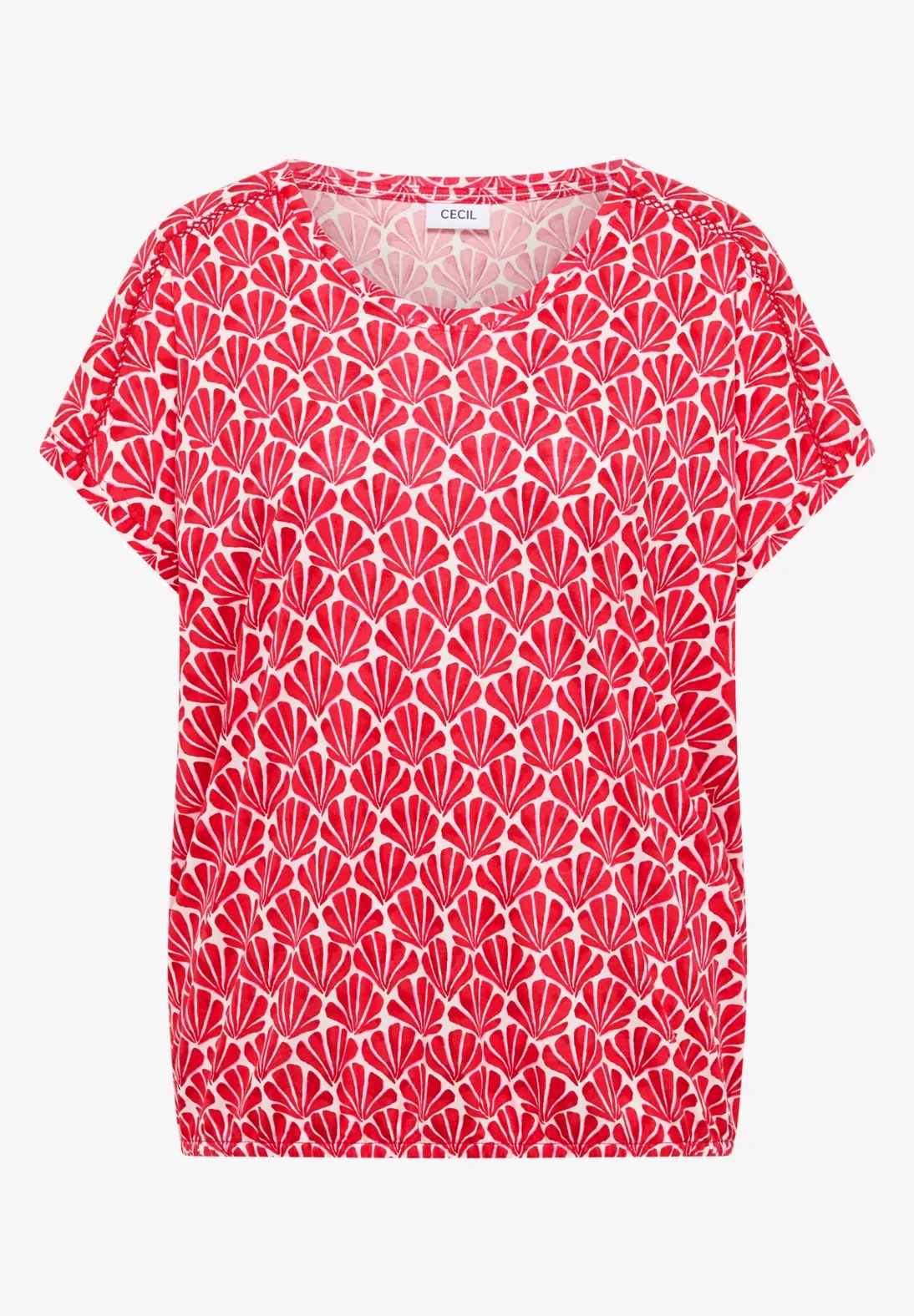 Minimal Lace Shoulder T-Shirt - Stl. L - Cecil - 6