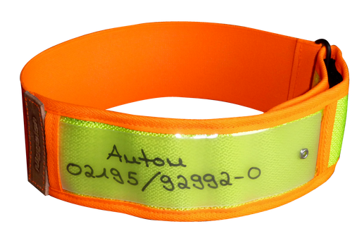 REFLECTIVE COLLAR, YELLOW-ORANGE, SIZE S/M