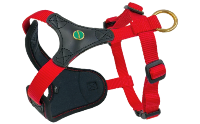 DOG HARNESS FOLLOW START, BLACK-RED, SIZE XXS/XS