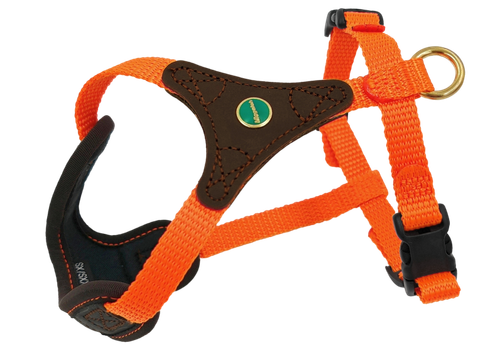 DOG HARNESS FOLLOW START, BROWN-OR, SIZE S/M