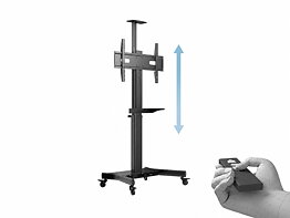 M Motorized Public Floorstand Single Pillar 170 HD w. Shelf