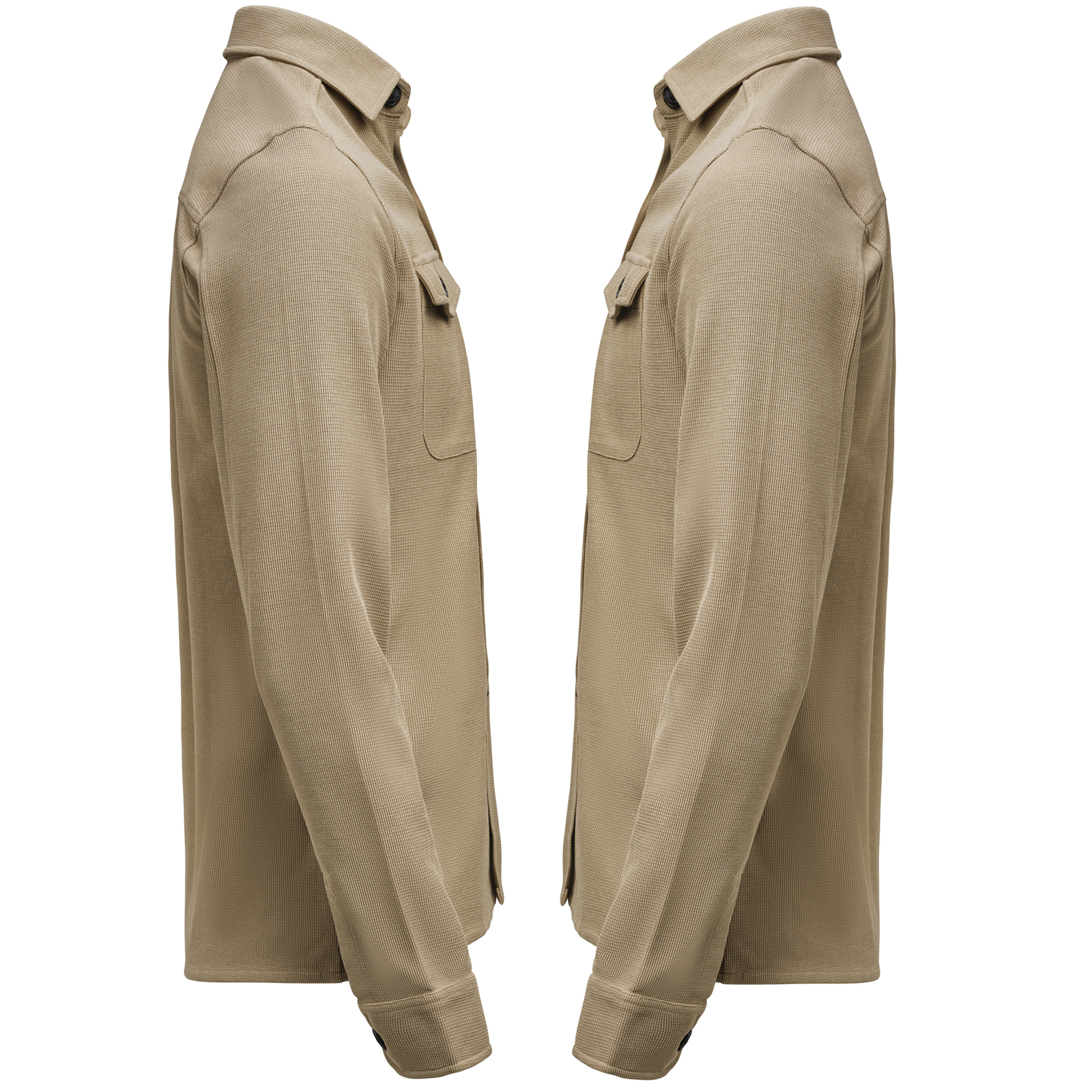 Overshirt med knappar,  khaki unisex - 3